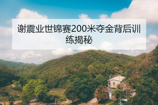 谢震业世锦赛200米夺金背后训练揭秘